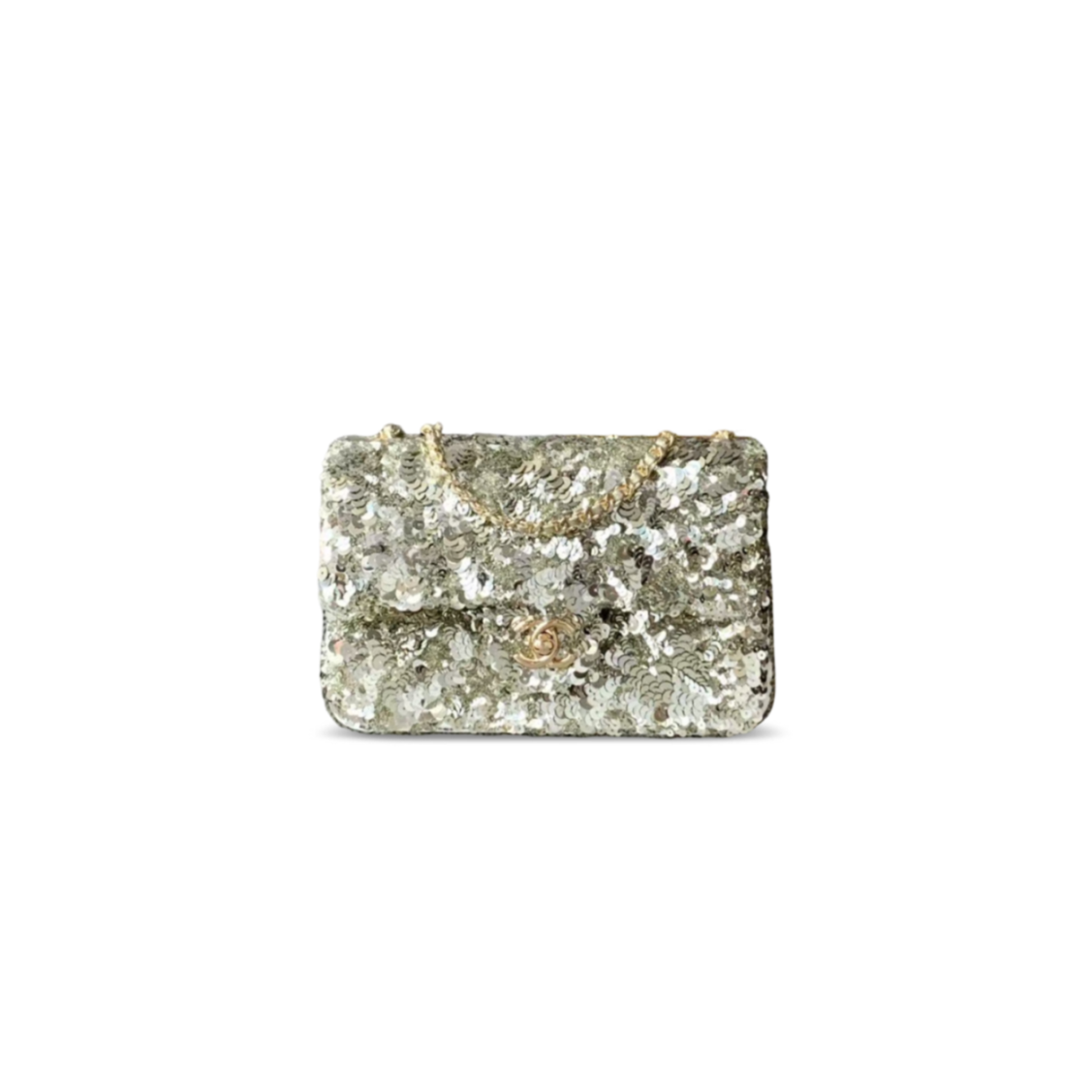 CHANEL SEQUINED MINI CLASSIC FLAP BAG AS6171 (21*14*8cm)